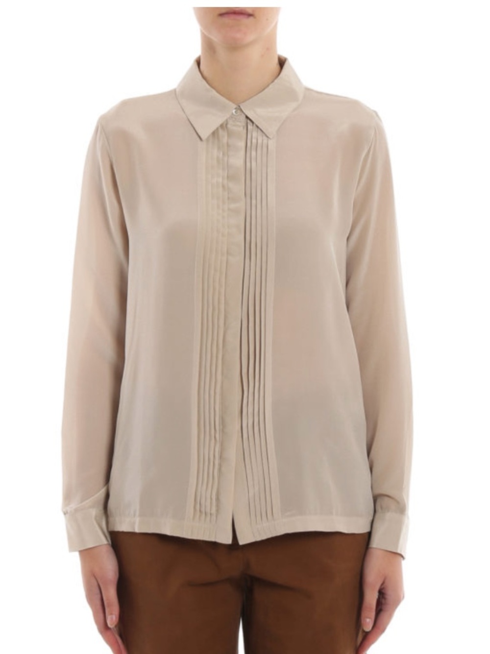 WEEKEND MAX MARA Ordito Silk Front Blouse NWT XL